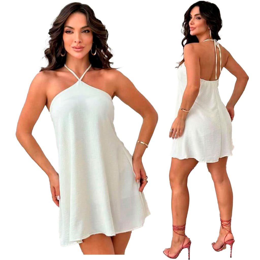 vestido feminino branco | frente unica | Mídi | Alça e Bojo tem forro | Confortável Estiloso | 2026