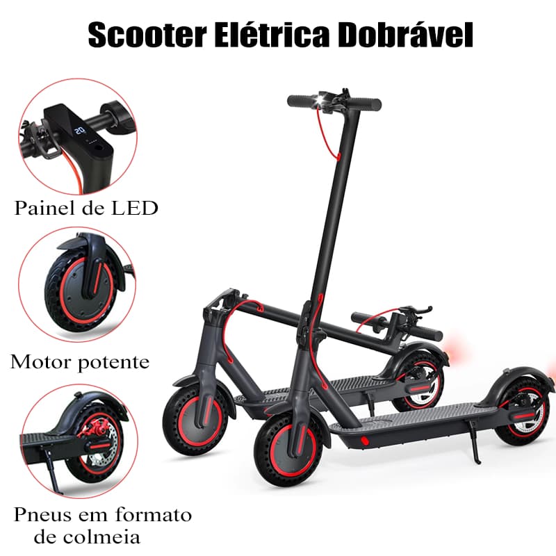 Patinete Elétrico Adulto Dobrável Turbo 550W - 40km/h, 40km Autonomia Portátil