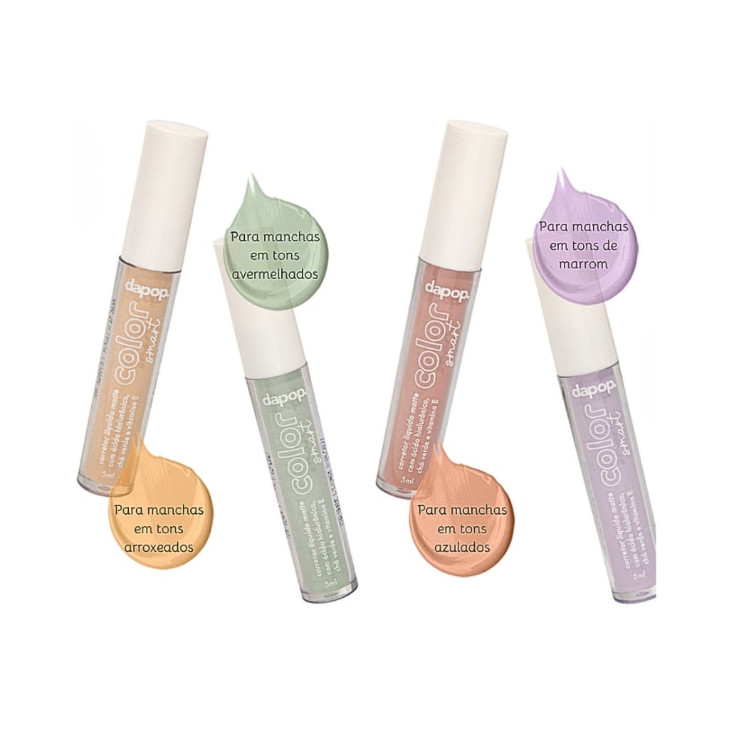 corretivo liquido colorido color smart - dapop