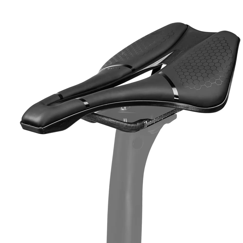 Selim Elita One 124g Para MTB Speed Super Leve Trilho Carbono Formato Ergonômico e Antiprostático
