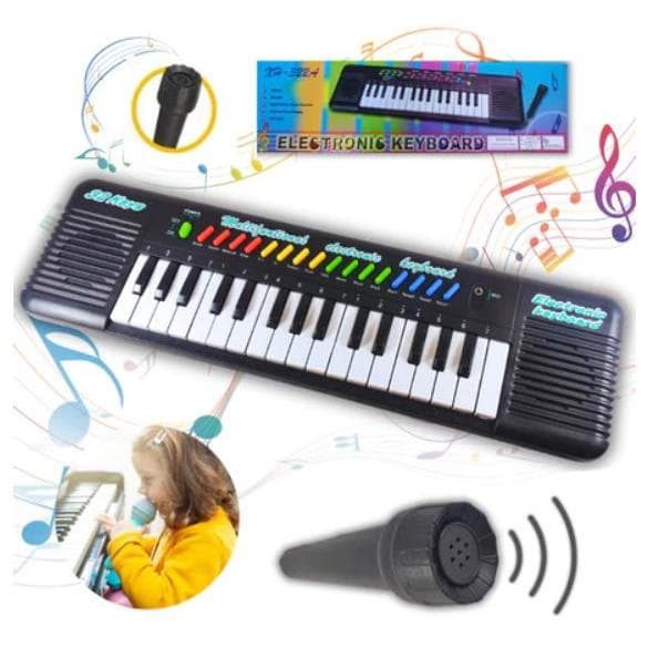 Teclado Piano com Microfone Infantil Music Center WJ107