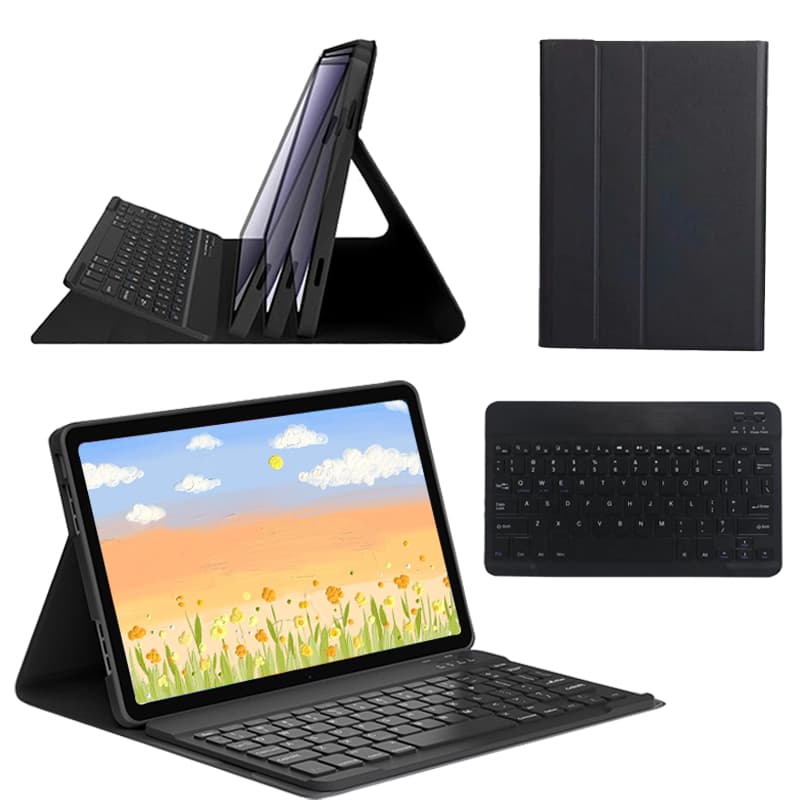 Capa com suporte para caneta para Samsung Tab A9/A8/A7, com teclado sem fio Bluetooth ABNT2 destacável (com tecla "Ç")