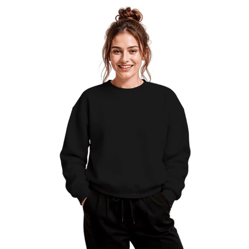 Blusa Moletom Careca Lisa Premium Slim Algodão Mácio Feminino