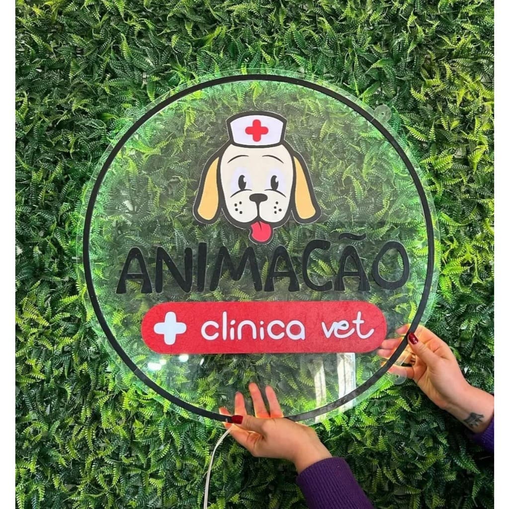 Painel Acrílico Iluminação Led Logomarca Personalizado - 50x50cm