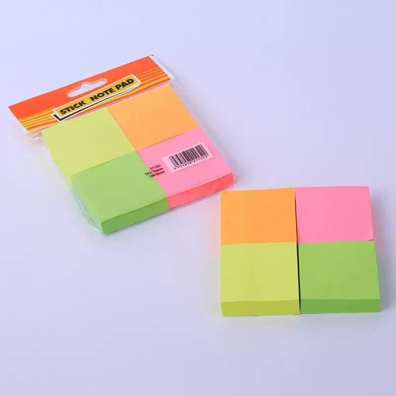 Stick Note Bloco de Anotações Lembrete Adesiva Colorido Quadrado 400 Folhas Post 4cmx4cm 76mm Squad Ágil