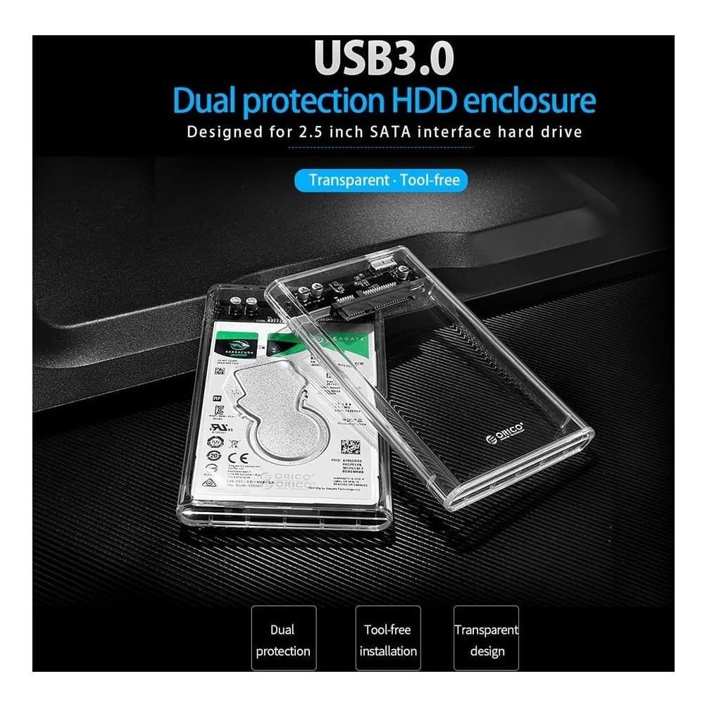 Orico Case Para hd/ssd 2.5 Usb 3.0 Transparente Orico 2139u3