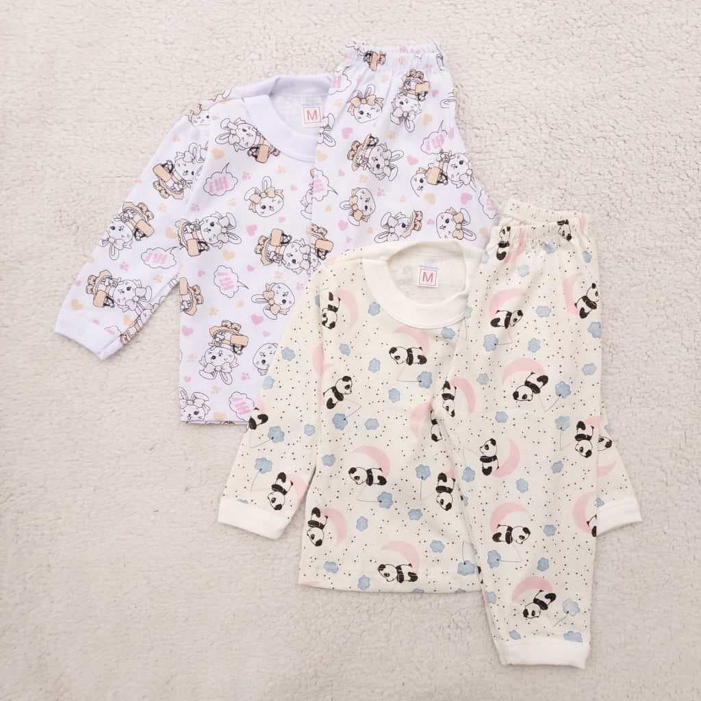Kit Bebê Pijamas (2 Blusas + 2 Calças) 100 % Algodão - ESTAMPAS SORTIDAS