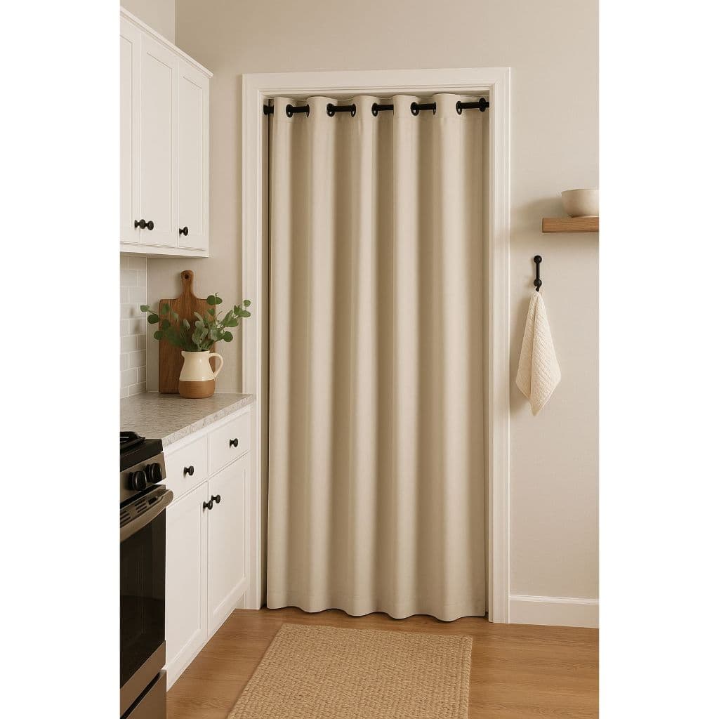 Cortina 100% Blackout De PVC Para Porta 1,40 x 2,10 Para Sala Cozinha Blecaute Cortina Para Porta