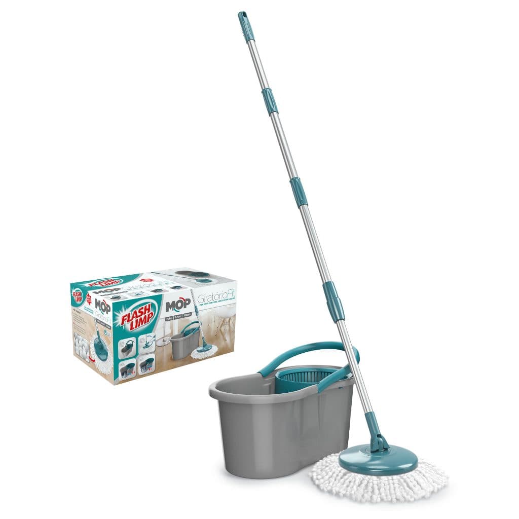 Mop Giratório Fit Balde Limpeza Geral 8l Multiuso Flash Limp