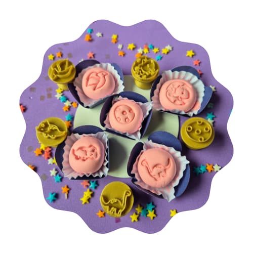 Carimbo para Brigadeiro e Docinhos - Kit Dinossauros