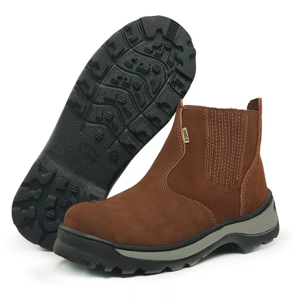 Bota Coturno Masculina Couro Legitimo Nobuck F1000 Conforto Durabilidade