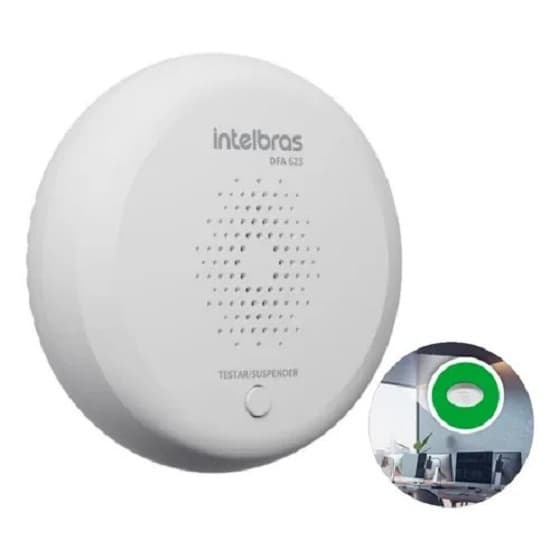 Detector De Fumaça Sem Fios Autônomo Intelbras Dfa 623 Branco