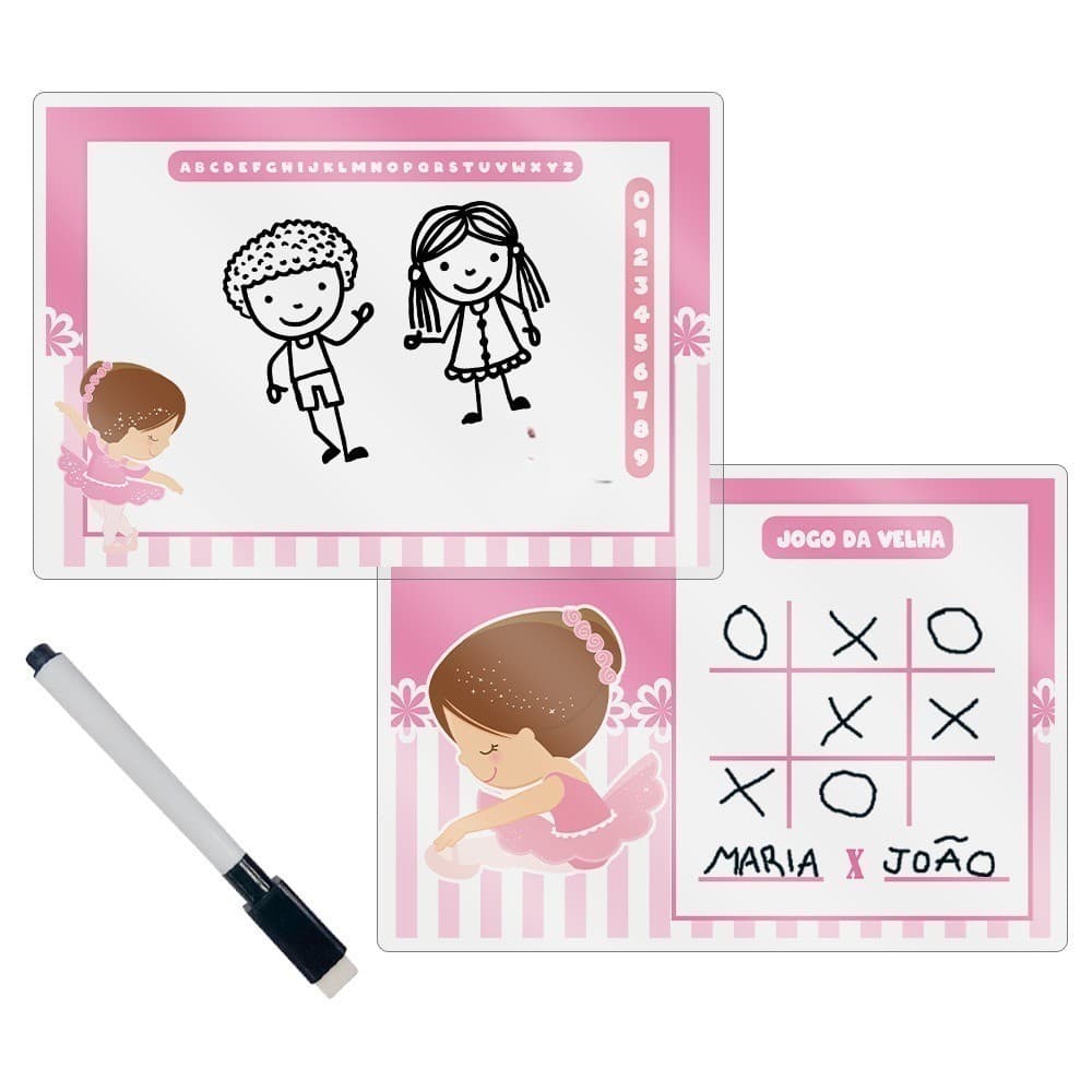 KIT 12 Lembraça Mimo Lembrancinhas Bailarina Lousa Quadro Branco Aniversario Eventos FESTAS ENVIO JÁ