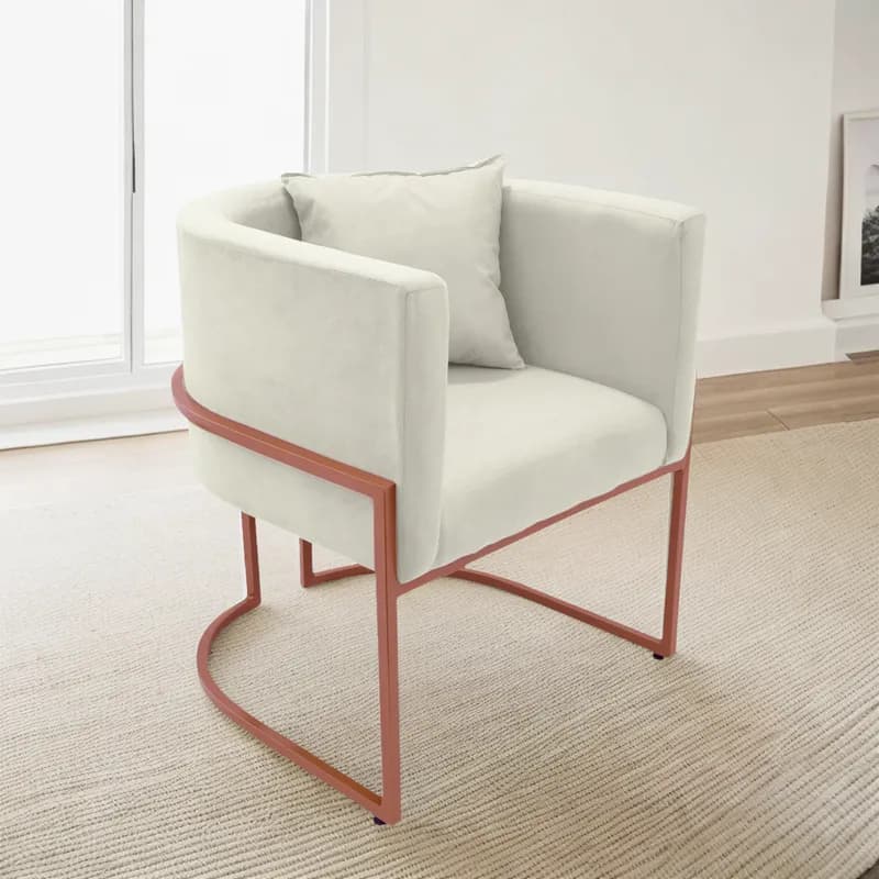 Poltrona moderna com base de ferro ROSÊ - sala, escritório, consultório - várias cores