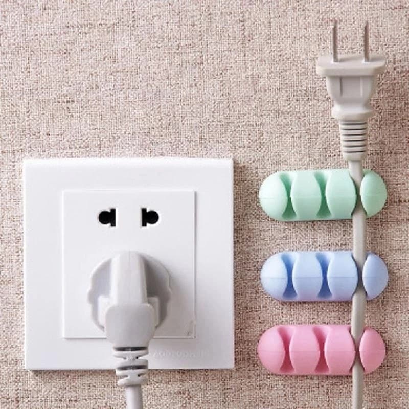 Kit 2 Prendedores de Cabos Adesivos Organizador de Fios para Mesa Parede