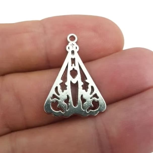 20 Pingente de Metal Nossa Senhora Aparecida Banhado Em Níquel ou Ouro Velho