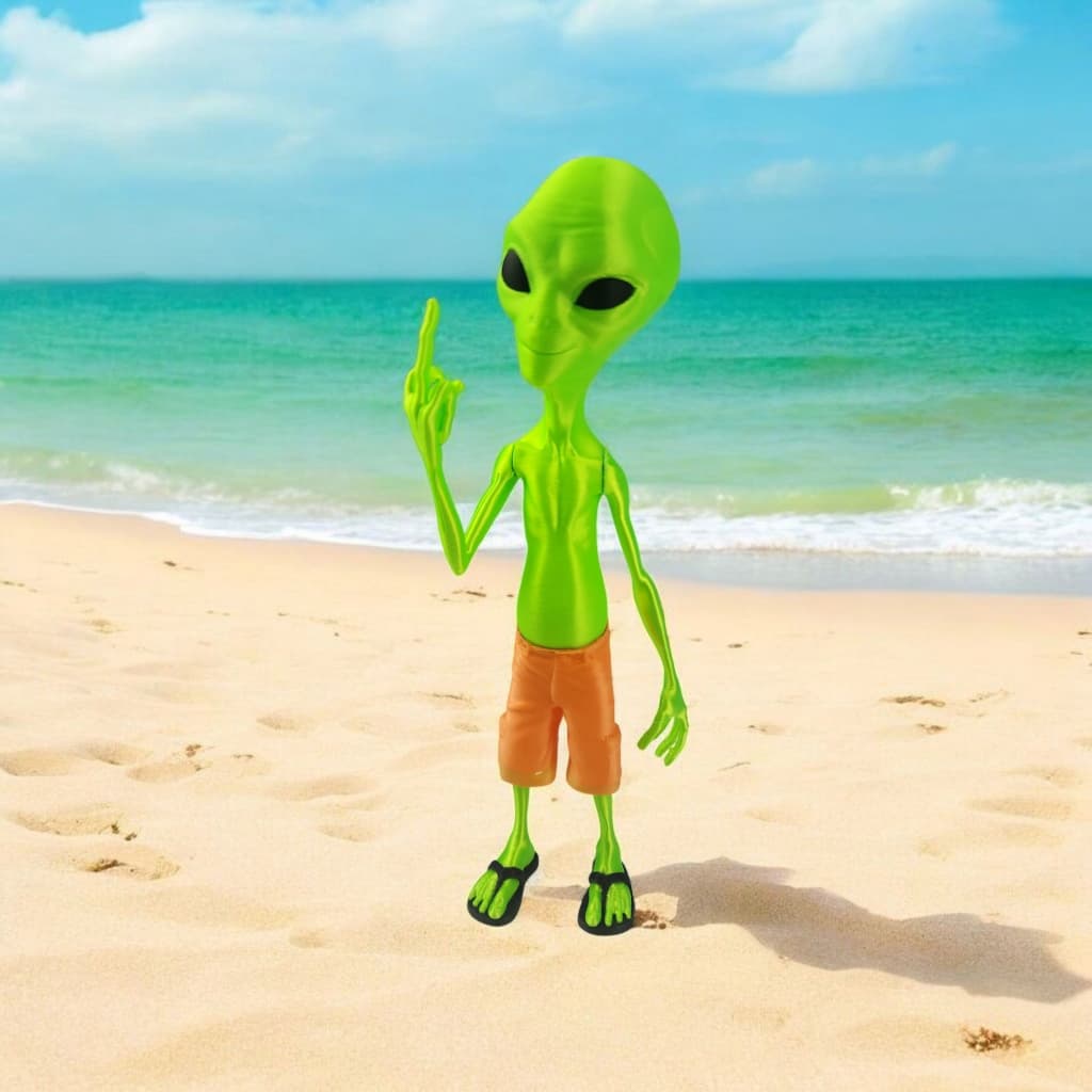 Boneco Et 19cm Alien Alienígena Extraterrestre Decoração Pequeno Estiloso Descolado Único Brilha na Luz Negra e Azul