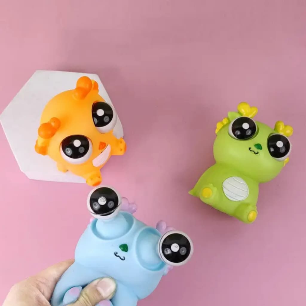 Brinquedo Interativo Dragao De Apertar Olhos Saltados Squish Relaxante Com Olhos Arregalados