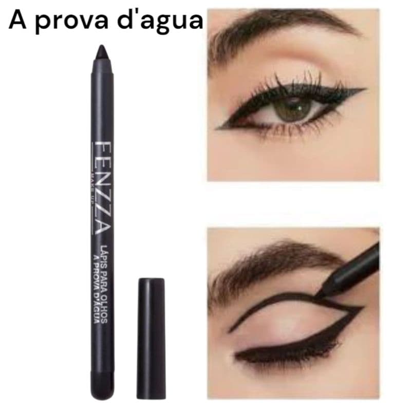 Lápis APONTÁVEL Delineador Olhos a prova D'água preto longa duração macio fenzza maquiagem feminina