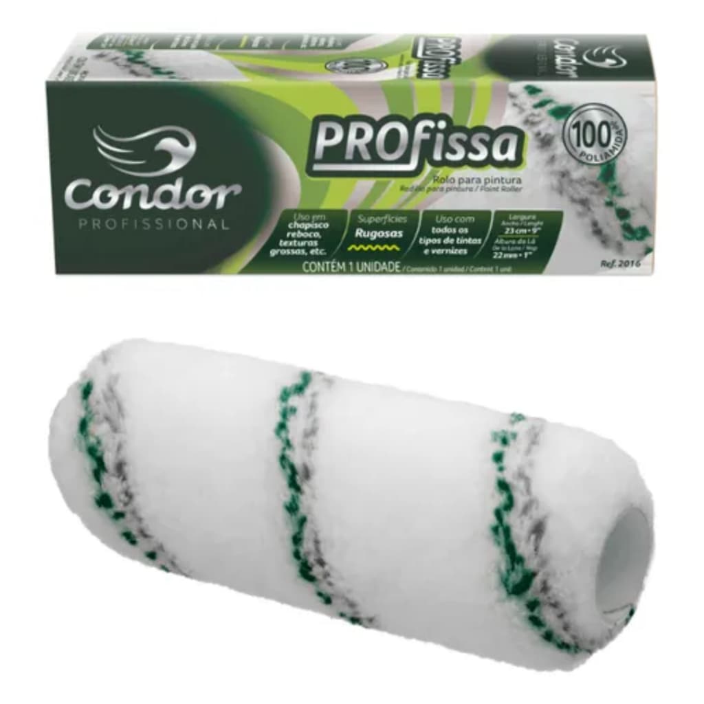 ROLO DE  PINTURA PROFISSIONAL CONDOR - (PROFISSA) 100%Poliamida 23cm REF:2016