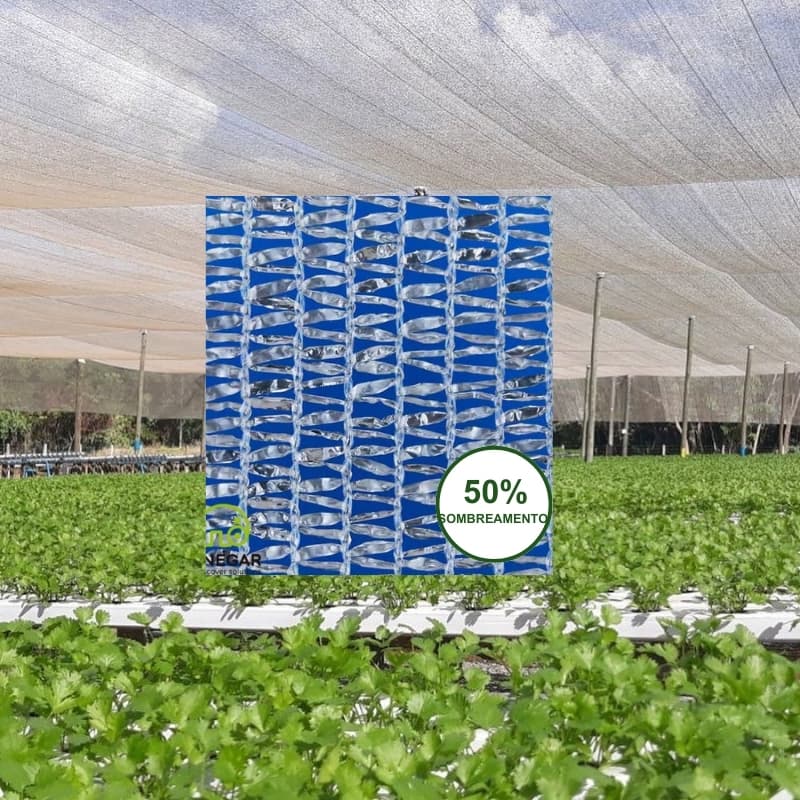 Tela Sombrite Aluminet 50% protecao termica contra frio e geada epara hotalicas e flores Orquídeas 2 metros de largura