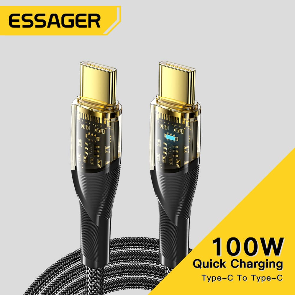 Essa Cabo Essager 100W USB-C Para De Carregamento Rápido PD
