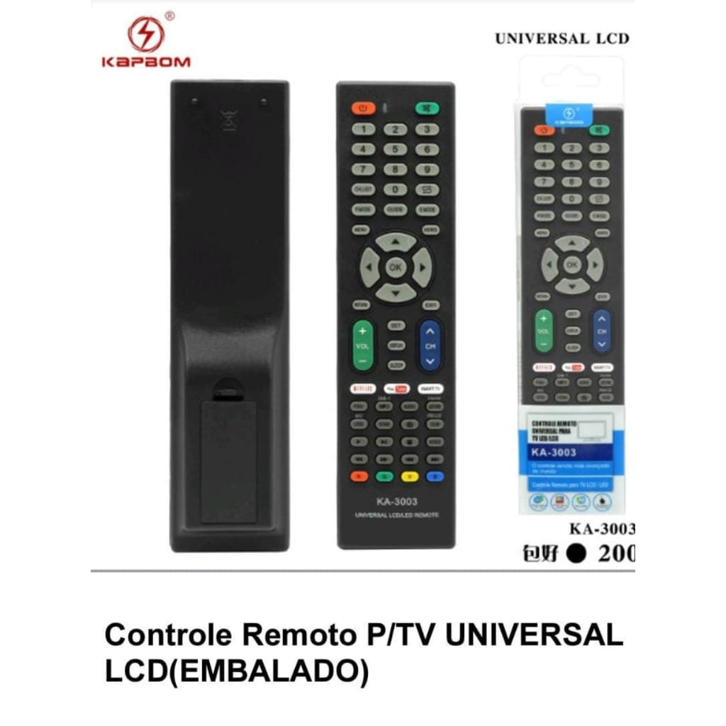 Controle Remoto Universal Para Tv Smart Lcd Kapbom Ka-3003
