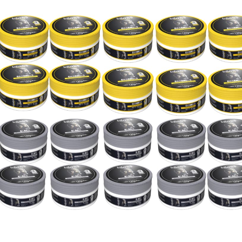 KIT PASTAS FIXADORAS 10 CARAMELO & 10 BLACK 130G