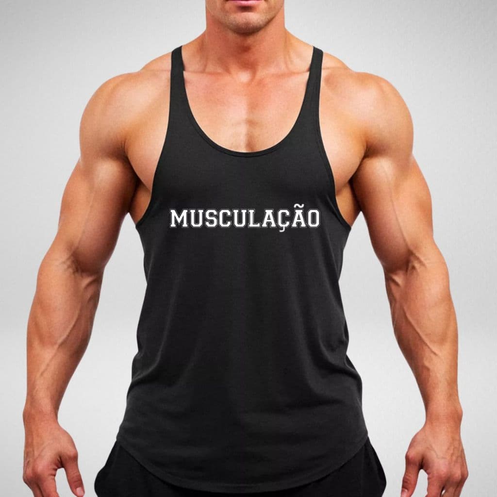 Regata Masculina Cavada Musculação Camiseta Academia Treino