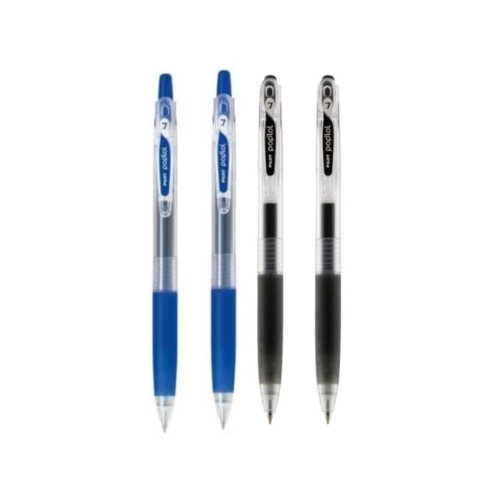 Kit 4x Caneta Esferográfica Pilot Pop'Lol 0,7 mm - Azul e Preto