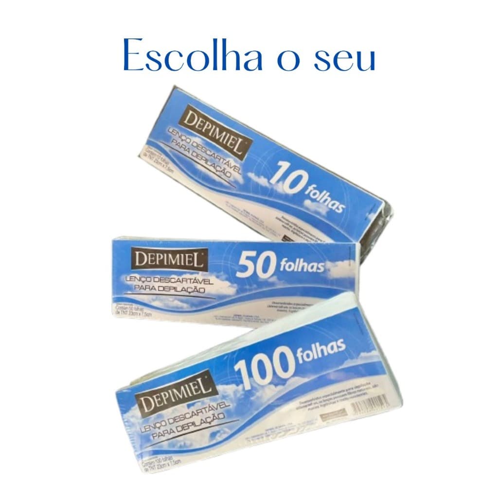 Folha Depilatória Depimiel 23cm X 7,5cm 100,50 OU 10 folhas TNT ESCOLHA O SEU