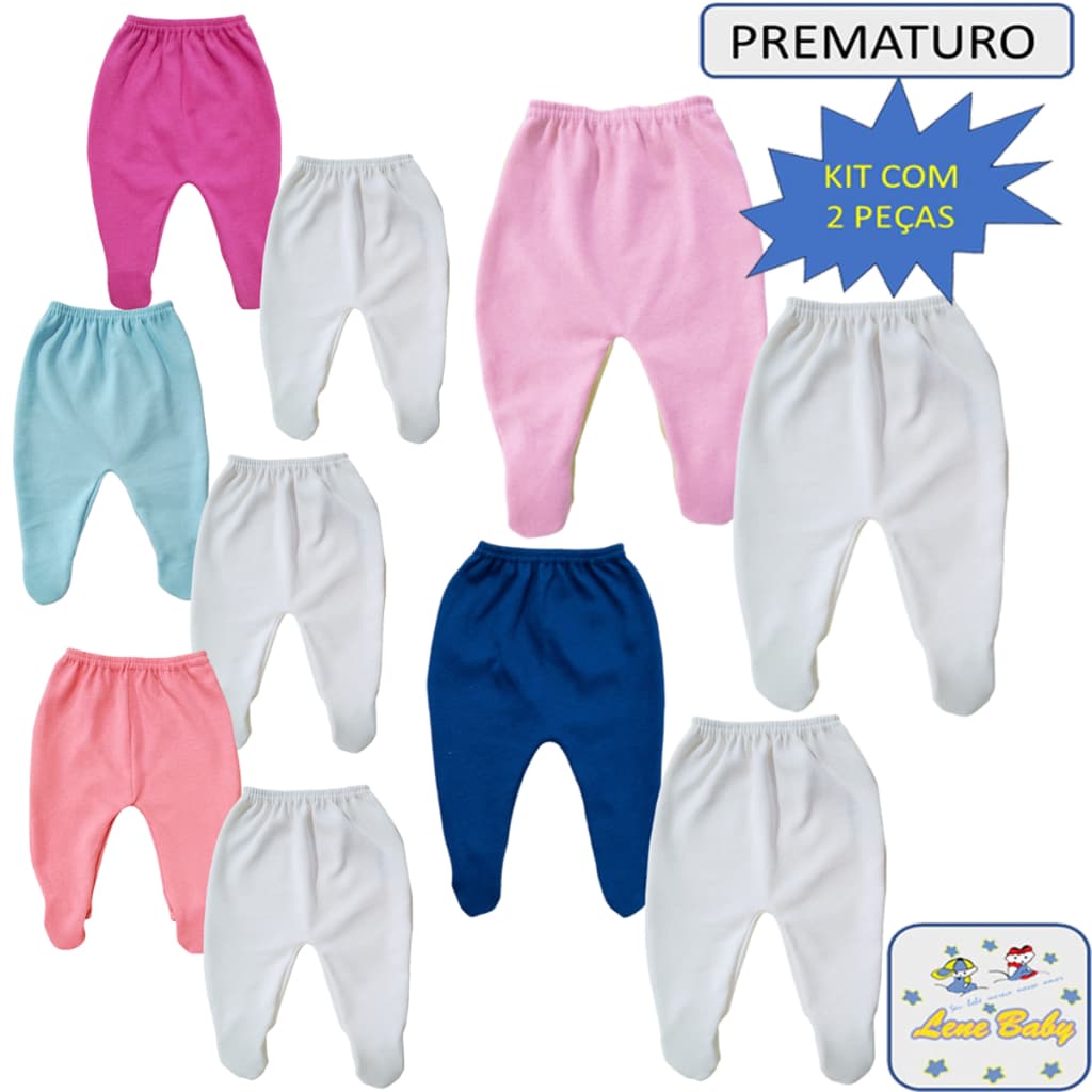 KIT Contendo 2 Culotes ( Mijão ) com Pé Malha Suedine BEBE PREMATURO