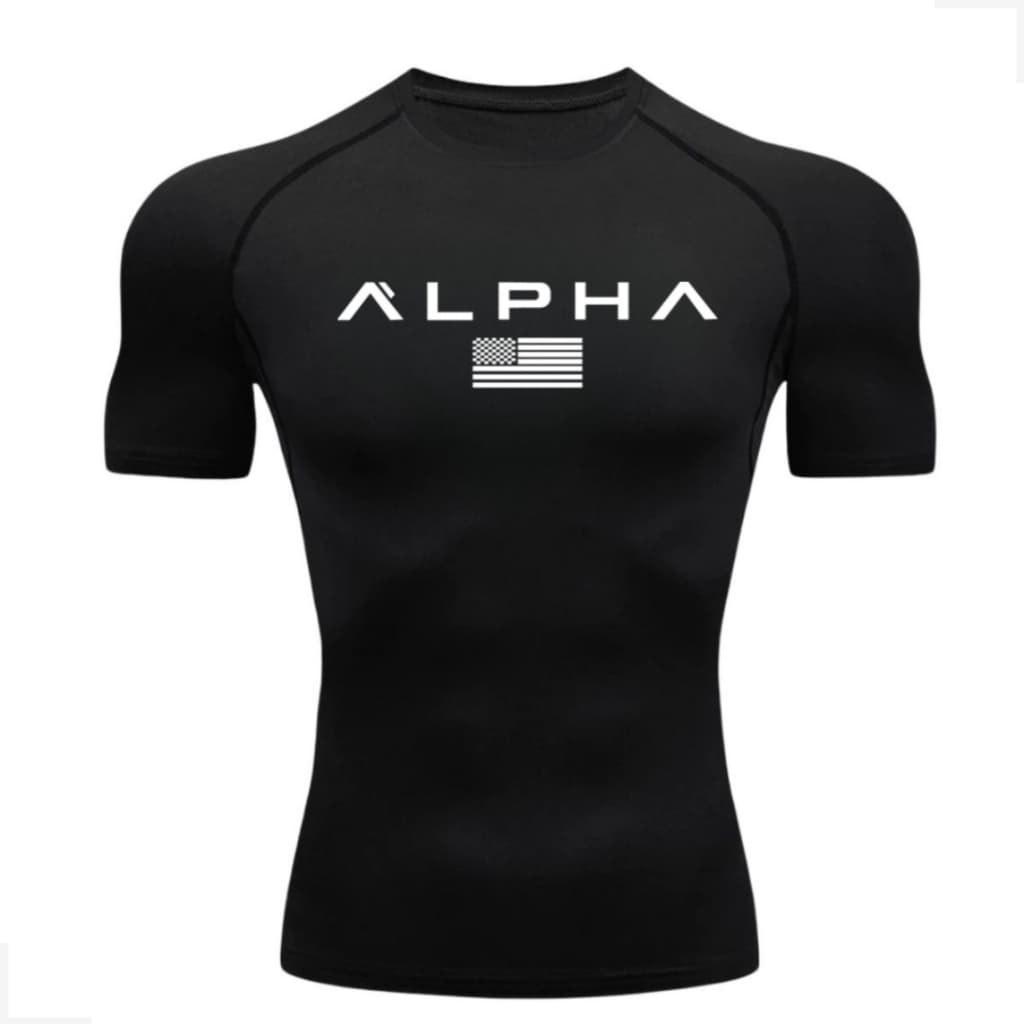Camisa Compressão Apertada Rash Guard Alpha Manga Curta Treino Academia Proteção UV
