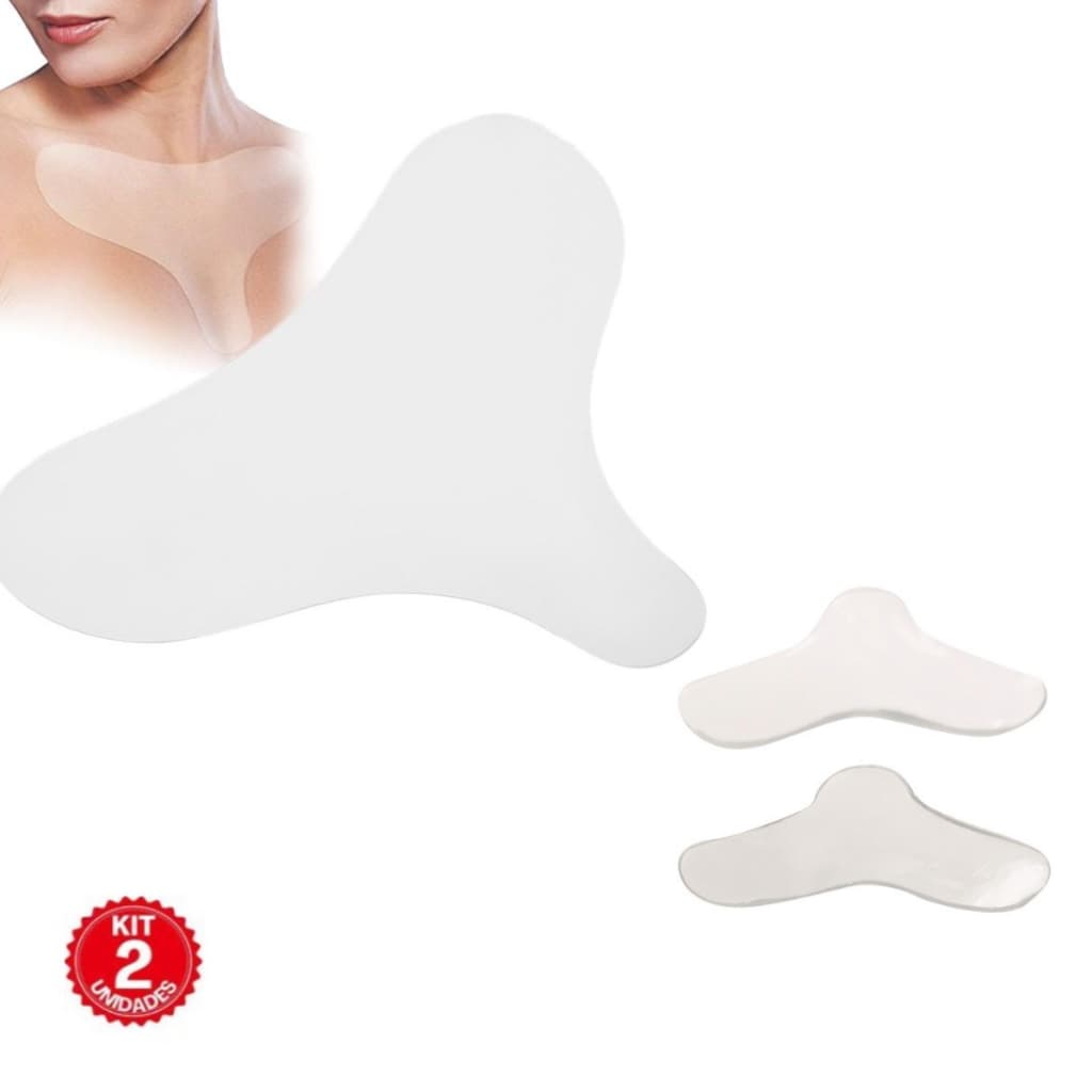 Kit 2x Adesivos Anti Idade Rugas P/ Colo Seios Silicone facil Aplicação todos Tipo De Pele Decote Pad Rejuvenescedor top