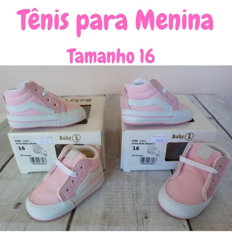 Tênis Menina Baby i - Tamanho 16 - Rosa Bebê