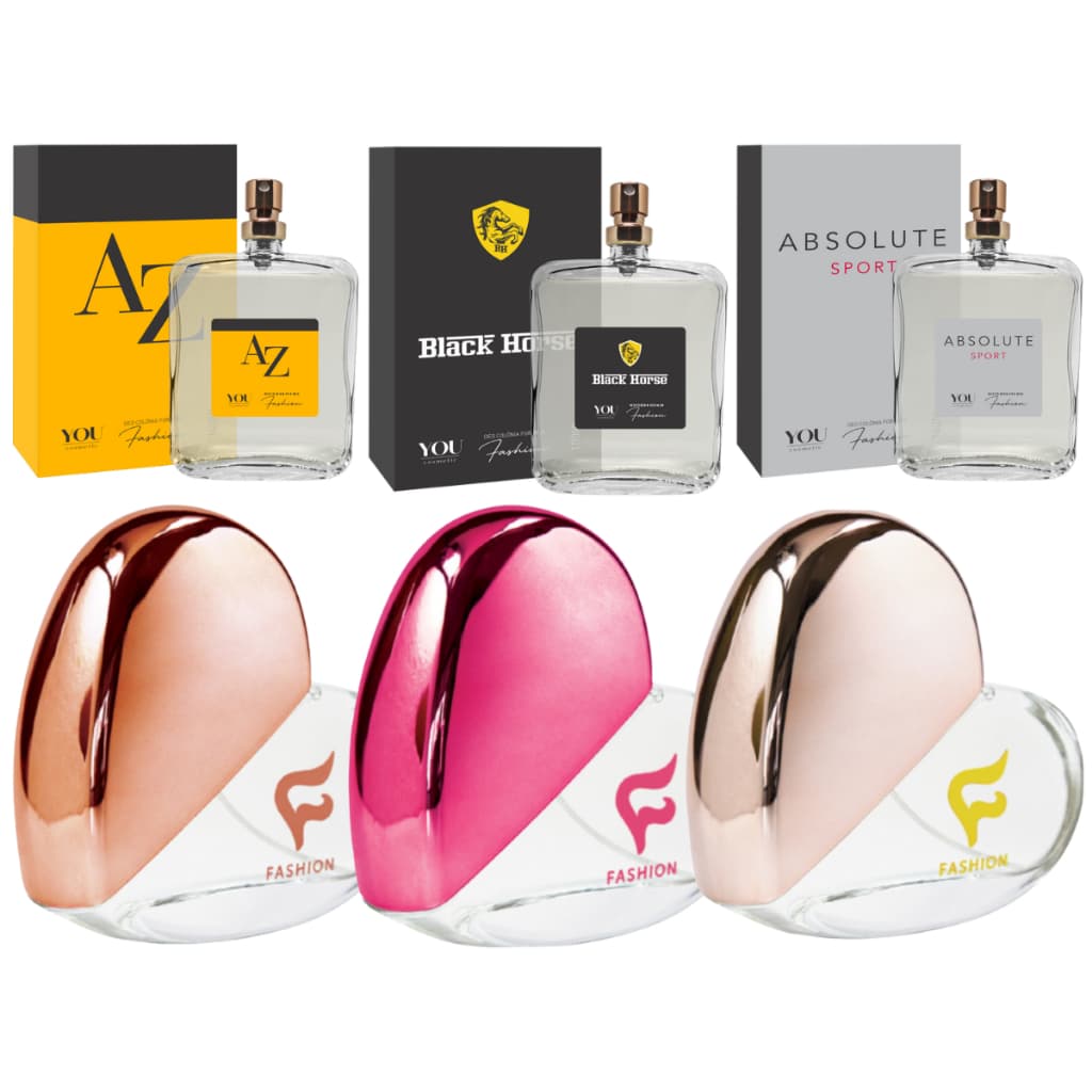Kit 6 Perfumes 100ml Masculino e Feminino Internacionais