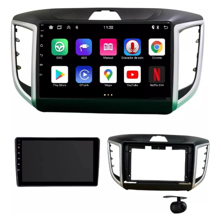 Multimidia Hyundai Creta 4G Wi-fi Android 14 Carplay  4gb 64gb Qled 9 Polegadas