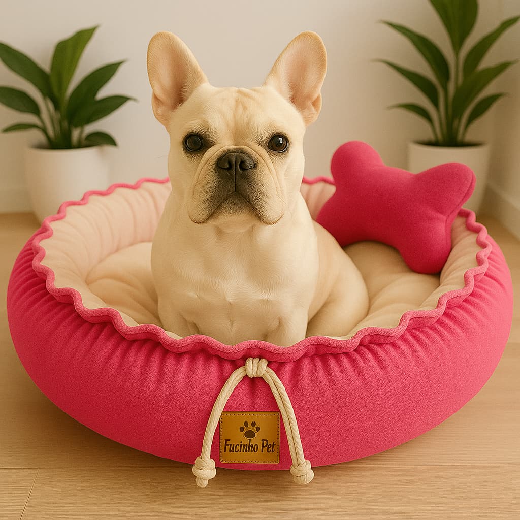 Cama Pet Redonda Ajustável Kira com Almofada (Brinde) - Conforto e Estilo
