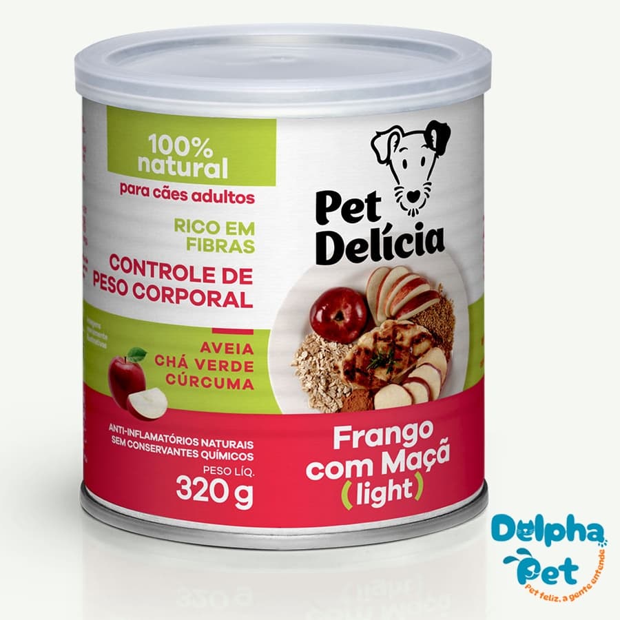 Ração Úmida Natural Para Cães Light 320g Pet Delícia