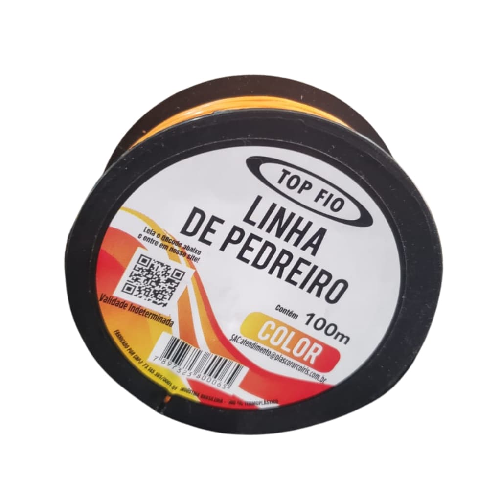 Kit Linha De Pedreiro Nylon Laranja 100 Metros x 0,80 mm Obras Construção