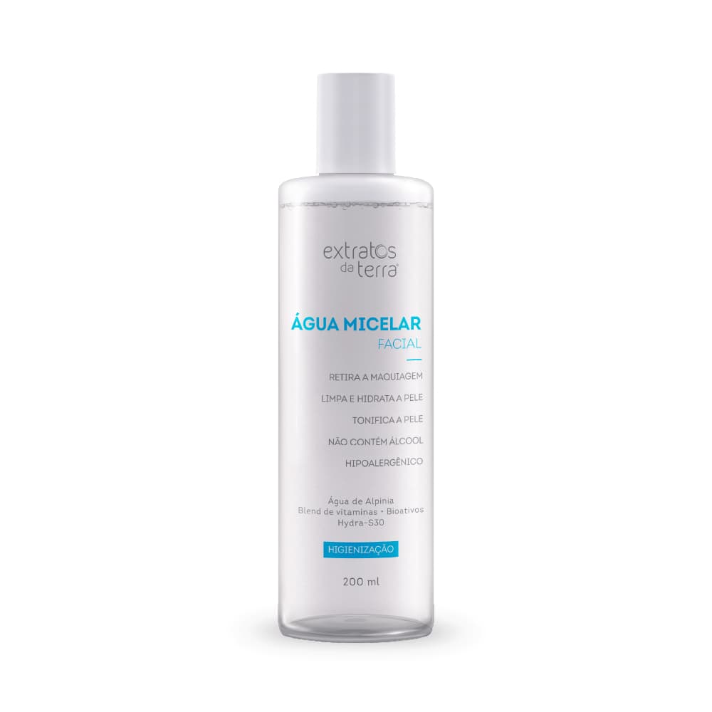 Agua Micelar Sem Alcool Demaquilante e Tonificante Extratos 200ml