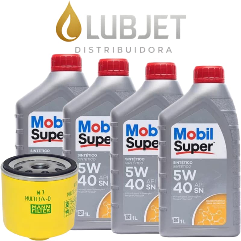 Kit Óleo 5W40 Mobil + Filtro MANN W7 MULTI 3/4D | VW 50200 / 50500 | G4 a G6