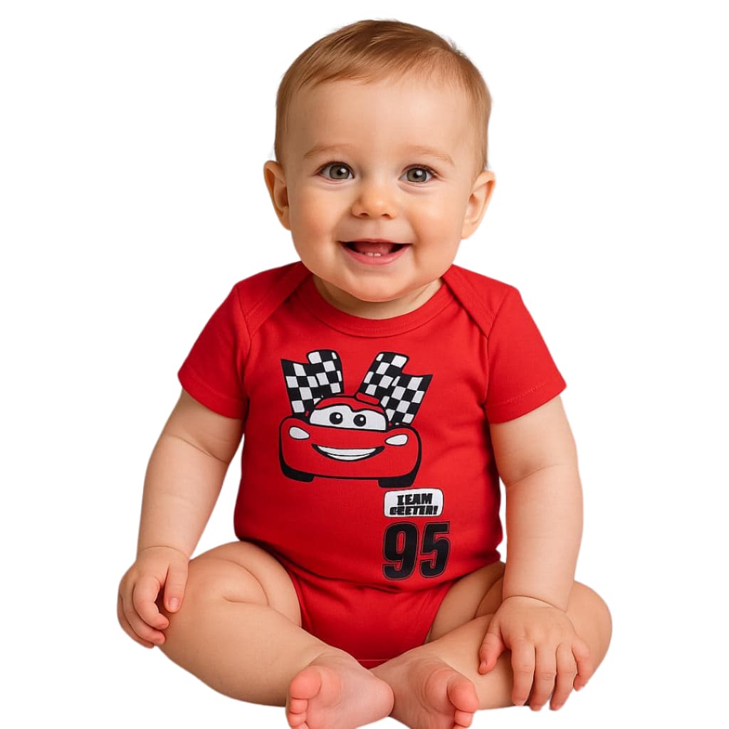 Body Bebe Macqueen Carros Relampago Macacao Tematico Personagens Fantasia Mesversario Bori bory