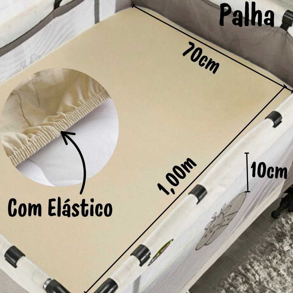 Lençol para Berço Desmontável Camping Chiqueirinho Percal 400 Fios Avulso com Elástico Elasticado 01 Peça