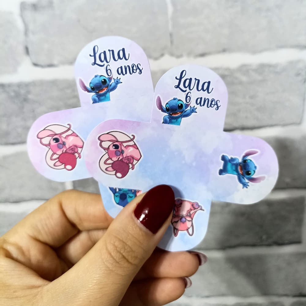 Forminha para doces Stitch e Angel Personalizada - Forminha de doces Stitch e Angel com nome