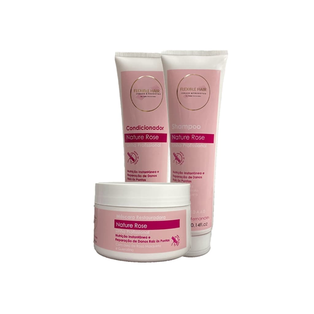 Kit Shampoo/condicionador+ Mascara Restauradora Nature Rose