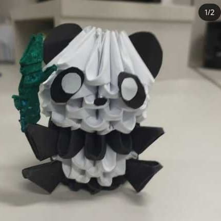 Origami 3D Panda | Ursinho Fofo Artesanal | Decoração Criativa e Presente Kawaii