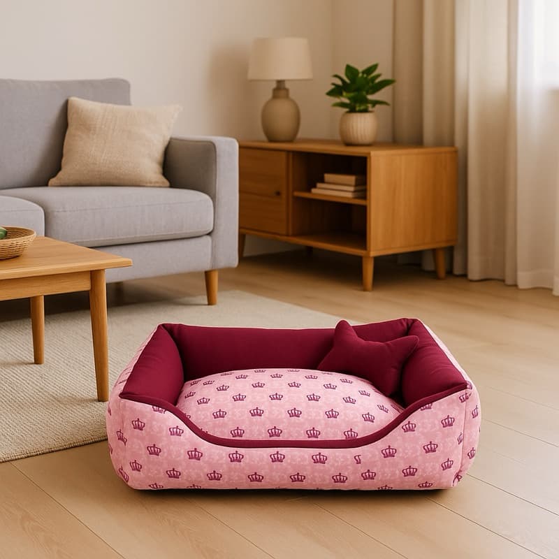 Cama para cachorro lavável com zíper tecido Algodão