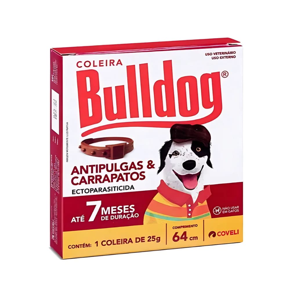 Bulldog Coleira Antipulgas e Carrapatos Para Cães 64cm