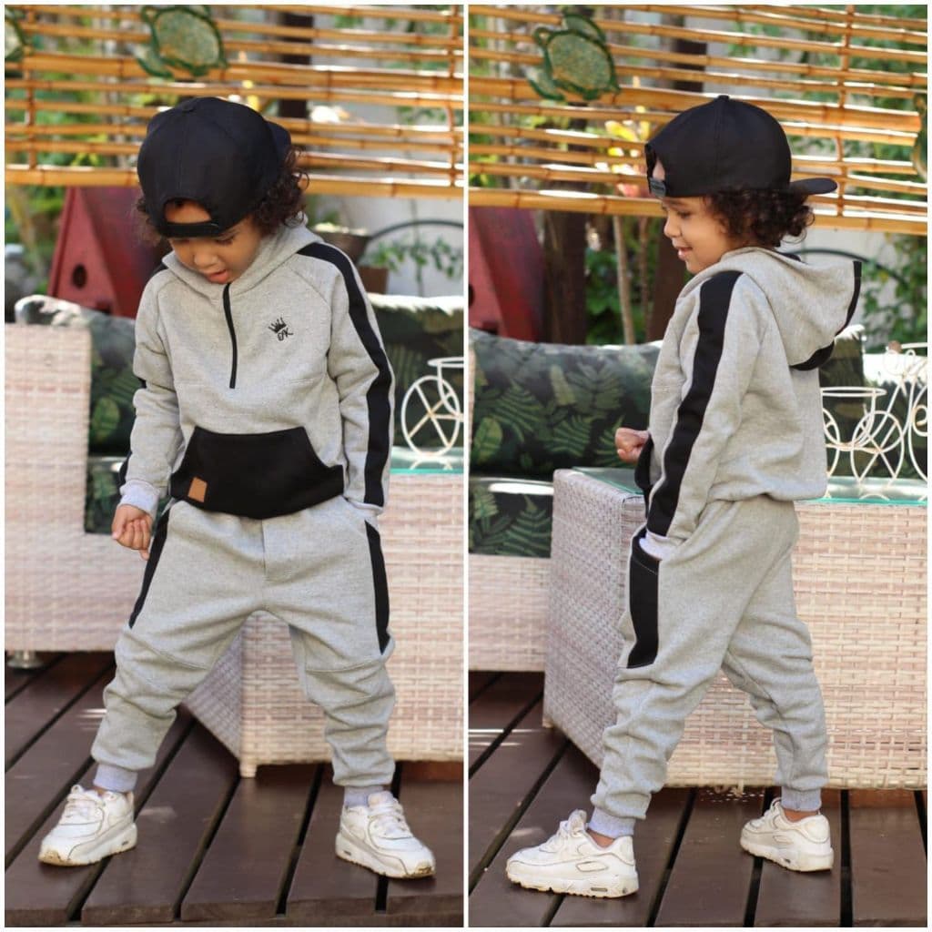 )Conjunto Moletom Infantil Masculino com Capuz | Blusa e Calça Casual Inverno Menino 2 ao 14